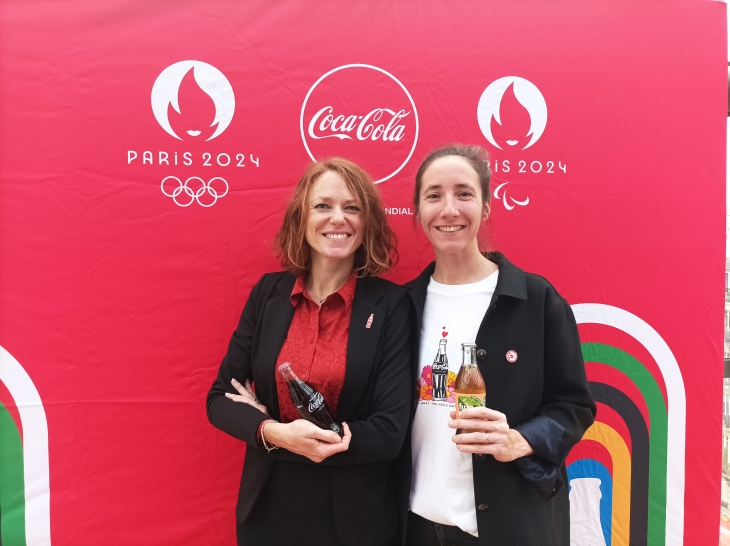 Claire Revenu, directrice générale des Jeux olympiques et paralympiques chez Coca-Cola et Fanny Happiette, directrice marketing chez Coca-Cola en France.